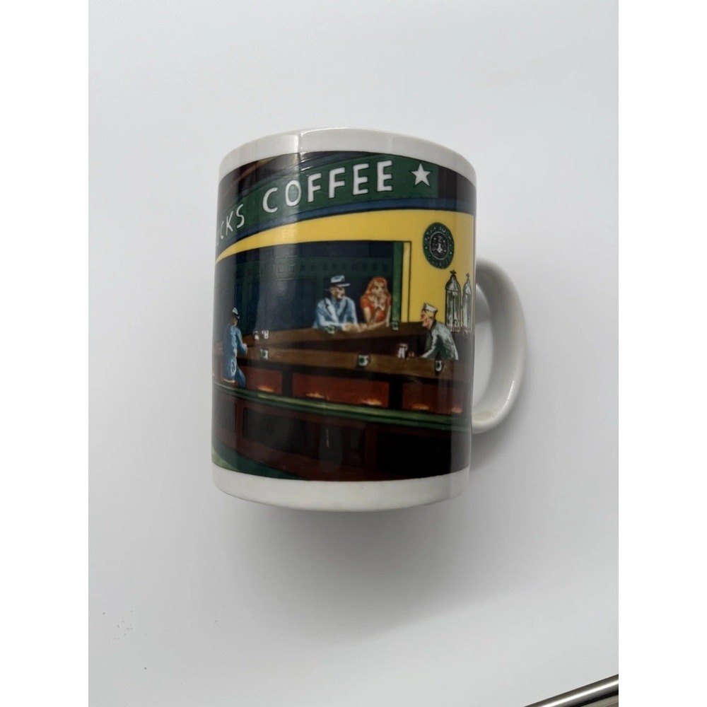 Starbucks Coffee By Chaleur D. Burrows Nighthawk‎ Diner Scene Starbucks Mug Used